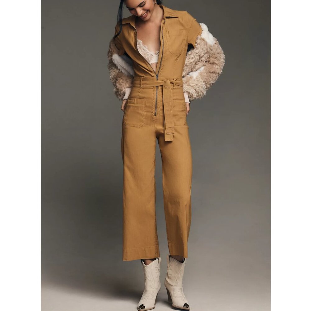 Anthropologie Maeve The Colette Weekend Jumpsuit Honey Brown 6P